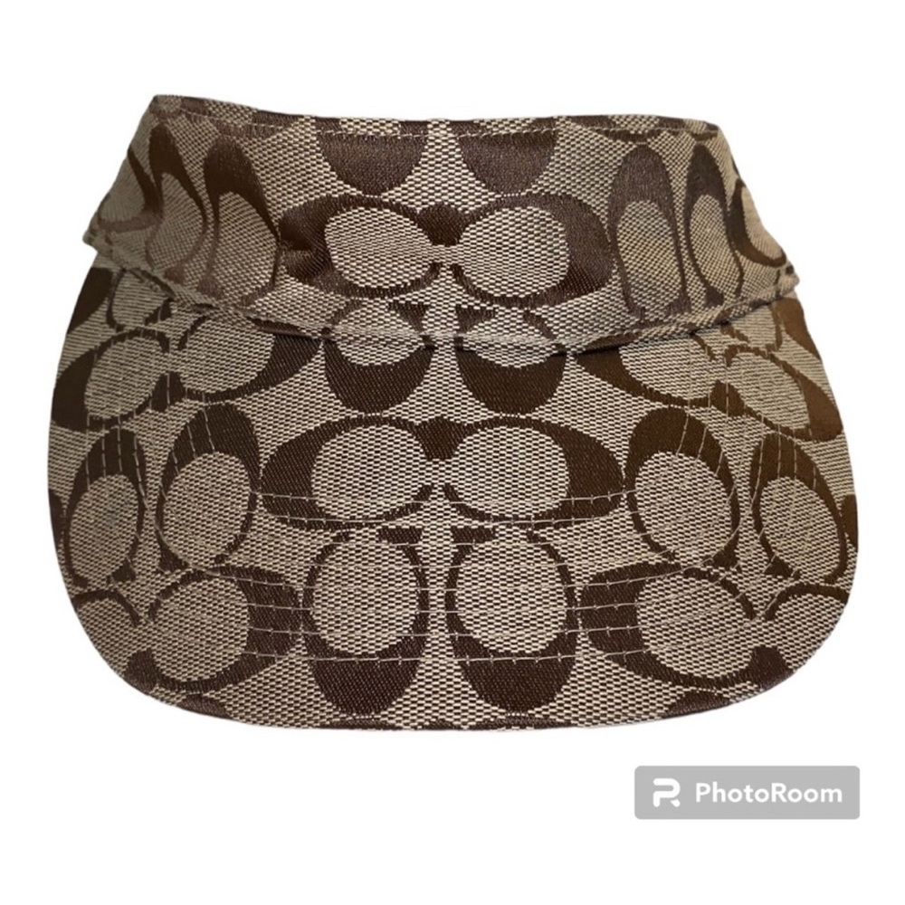 💎 COACH VINTAGE SIGNATURE LOGO VISOR IN BROWN